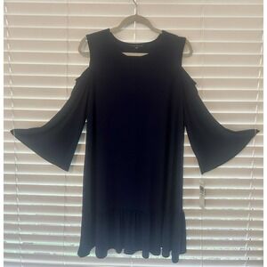 Tiana B Womens Cold shoulder Cocktail Dress Navy Blue Size L New With Tags